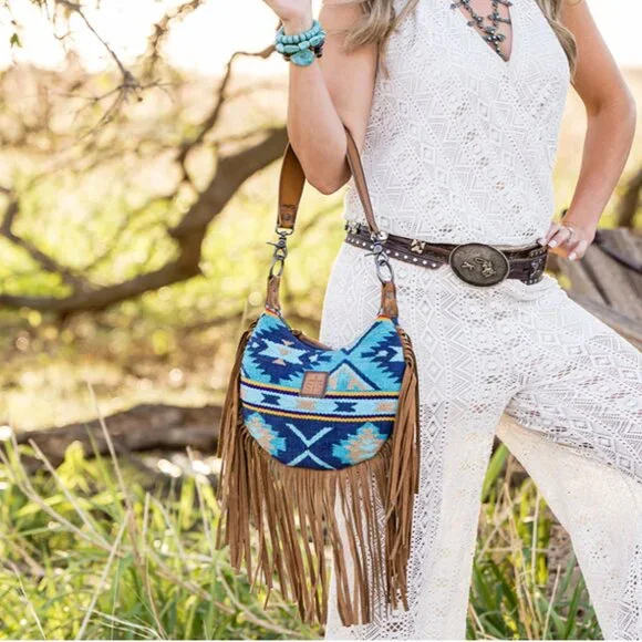 STS Ranchwear Mojave Sky Nellie Leather Fringe Bag Purse Western Handbag NEW - Picture 1 of 5